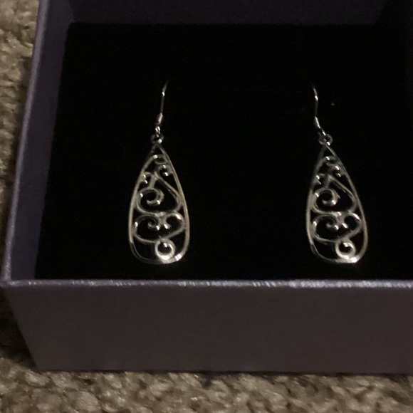 New S925 Sterling Silver Boho Lattice Dangle Earrings - Picture 2 of 2